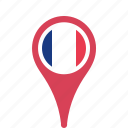 country, county, flag, france, map, national, pin