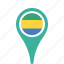 country, county, flag, gabon, map, national, pin 