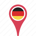 country, county, flag, germany, map, national, pin