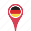 country, county, flag, germany, map, national, pin 