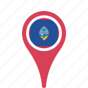 country, county, flag, guam, map, national, pin