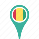 country, county, flag, guinea, map, national, pin