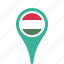 country, county, flag, hungary, map, national, pin 