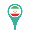 country, county, flag, iran, map, national, pin