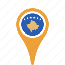 country, county, flag, kosovo, map, national, pin
