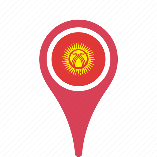 Country, county, flag, kyrgyzstan, map, national, pin icon - Download on Iconfinder