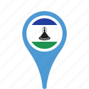 country, county, flag, lesotho, map, national, pin