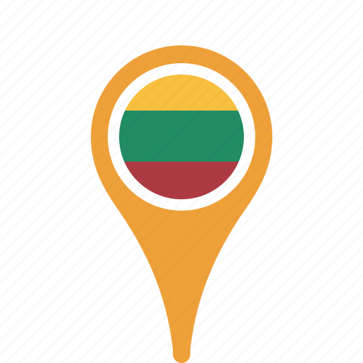 Country, county, flag, lithuania, map, national, pin icon - Download on Iconfinder