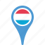 country, county, flag, luxembourg, map, national, pin 
