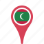 country, county, flag, maldives, map, national, pin 
