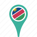 country, county, flag, map, namibia, national, pin