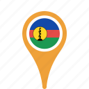 caledonia, country, county, flag, map, national, new, pin