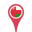 country, county, flag, map, national, oman, pin 