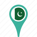 country, county, flag, map, national, pakistan, pin