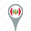 country, county, flag, map, national, peru, pin 