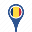 country, county, flag, map, national, pin, romania