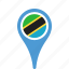 country, county, flag, map, national, pin, tanzania 
