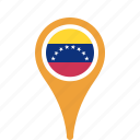 country, county, flag, map, national, pin, venezuela 