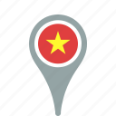 country, county, flag, map, national, pin, vietnam