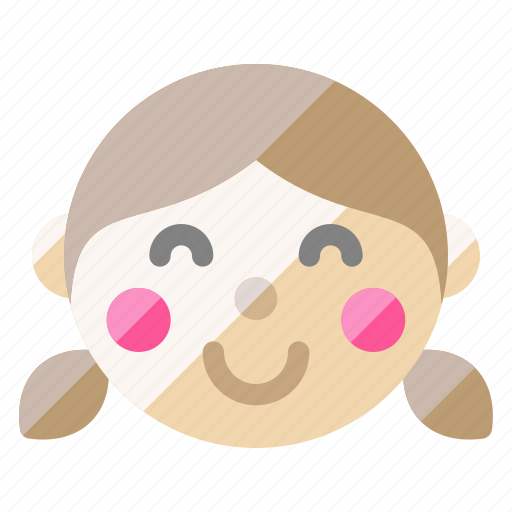 Girl, face, blush, smile, friendly, glad icon - Download on Iconfinder