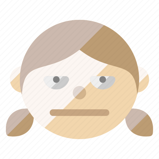 Girl, face, annoyed, not interesting, bored, emoji icon - Download on Iconfinder