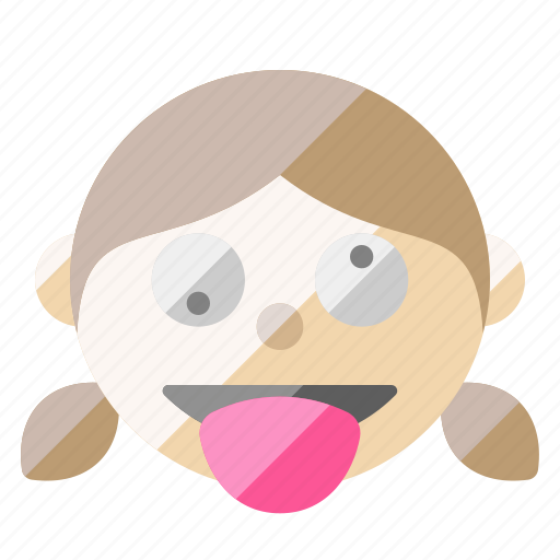 Girl, face, tongue, silly, mocking, kidding icon - Download on Iconfinder