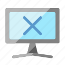 screen, monitor, cross, blue screen, error, freeze