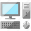 computer set, computer, desktop, monitor, keyboard, mouse, peripherals 