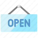 open, shopping, open board, trading, open sign