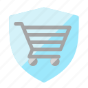 shield, protection, safety, security, shopping cart