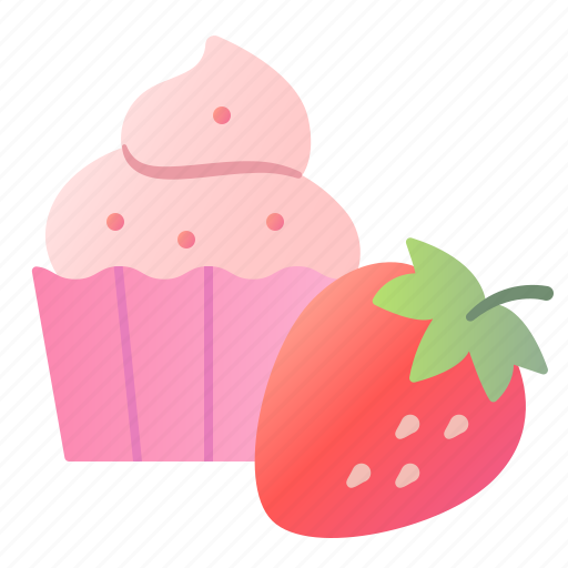 Dessert, strawberry, cake, cream, cupcake icon - Download on Iconfinder