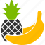 fruits, banana, healthy, pineapple, tropical, bananas, food 