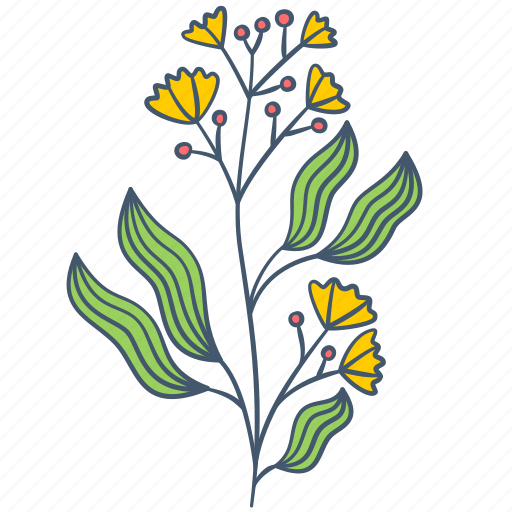 Floral, branch, ornament, flower, plant, leaf, nature icon - Download on Iconfinder
