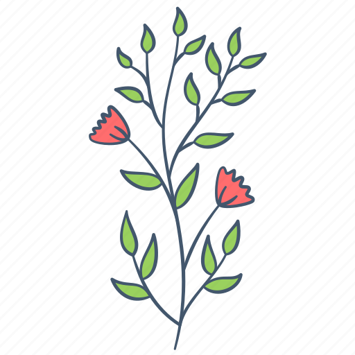 Floral, branch, ornament, flower, plant, leaf, nature icon - Download on Iconfinder