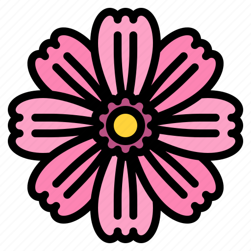 Pink, cosmos, flower, blossom, floral, nature icon - Download on Iconfinder