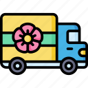 flower, shop, truck, delivery, vehicle, package