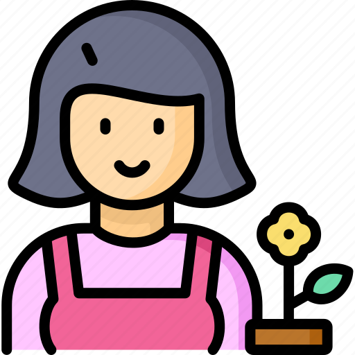 Flower, shop, florist, women, avatar, profession icon - Download on Iconfinder