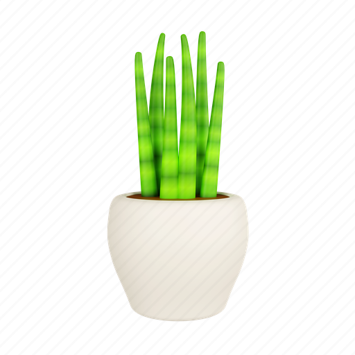 Gardening, foliage, leaf, pot, stripes, snake, long 3D illustration - Download on Iconfinder