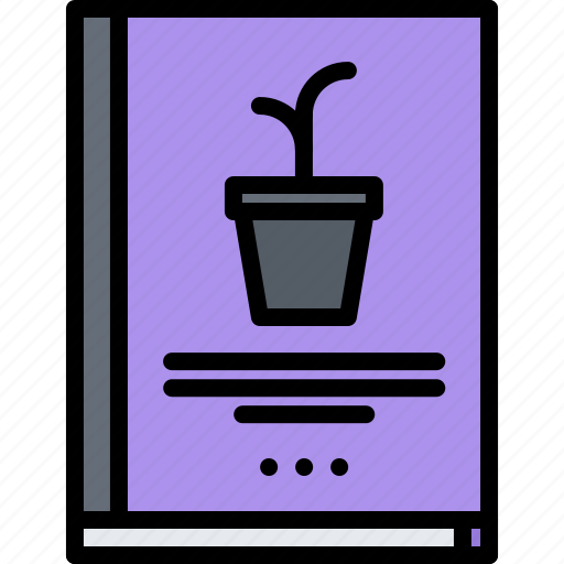 Book, magazine, plant, pot, garden, flora, shop icon - Download on Iconfinder