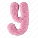 lowercase, letter y, y, fluffy, 3d, alphabet, font