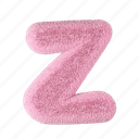 lowercase, letter z, z, fluffy, 3d, alphabet, font