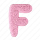 uppercase, letter f, f, fluffy, 3d, alphabet, font