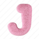 uppercase, letter j, j, fluffy, 3d, alphabet, font
