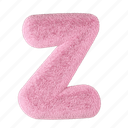 uppercase, letter z, z, fluffy, 3d, alphabet, font