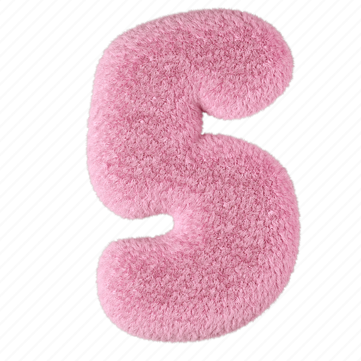 Number, five, 5, fifth, digit, fluffy, 3d icon - Download on Iconfinder