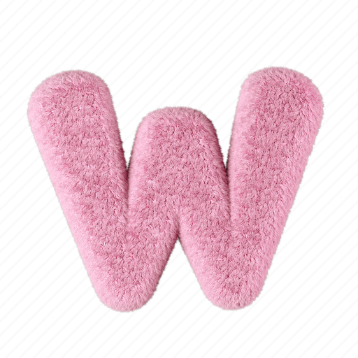 Uppercase, letter w, w, fluffy, 3d, alphabet, font icon - Download on Iconfinder