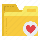 favorite, heart, folder, file, document, archive