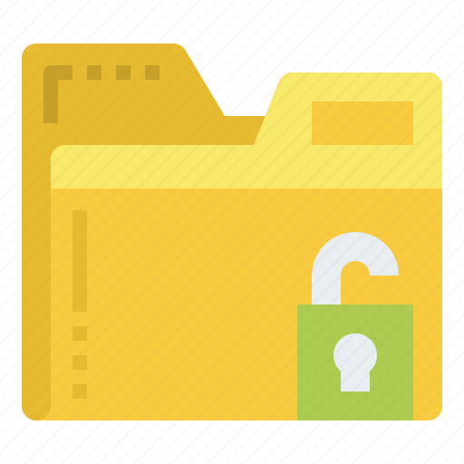 Unlock, padlock, secure, folder, file, document, archive icon - Download on Iconfinder