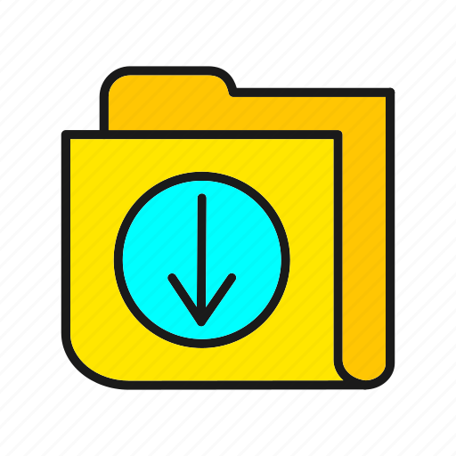 Arrow, download, folder, direction icon - Download on Iconfinder
