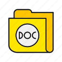 doc, folder, open, data